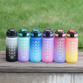 Popular Design 600ML Tritan Plastic Multi-Color Motivational Fitness Tumblers Drinking  Cup Sports Water Bottle