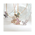 Real PVD 18k Gold Plated Natural Pearl Shell Butterfly Necklace Non Tarnish 316L Stainless Steel Shell Butterfly Necklace