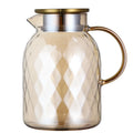 Elegant Diamond Design Glass Water Pitcher with Handle for Room Decor