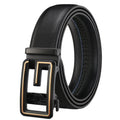 LQ Men's Automatic Buckle Belt Split Leather Belts for Men GuangZhou Alloy Buckle G Custom Logo OEM Factory Ratchet Belt