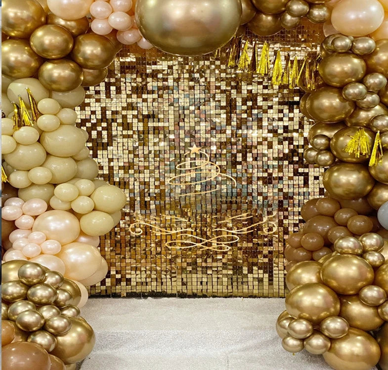 SL210712-1 Stunning Iridescent Mirror Wall Sparkling Decorative Wind Activate Shimmer Sequin Wall Panel for Wedding Backdrop MegaBDM