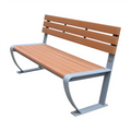 Outdoor Urban Street Furniture Commercial Wood Plastic Composite Bench Seat Outside Park Public Wpc Wooden Slats Seating Bench