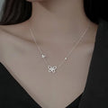 Elegant Fine Jewelry 925 Sterling Silver Full Diamond Butterfly Pendant Fashion CZ Diamond Necklace