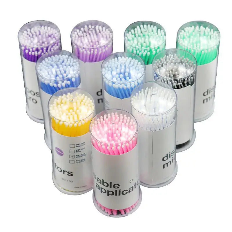 Wholesale 100pcs Mascara Wands Eyelash Extension Brush Pink White Soft Micro Brush