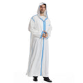 Muslim Arab Mens Islamic Thobes Long Robe Hooded Men Thobes Solid Color Jubbah Muslim Thobe for Men