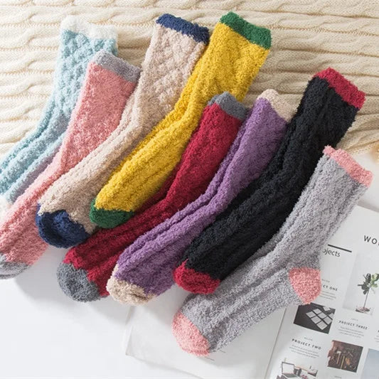 Wholesale Winter Super Soft Microfiber Bed Sleep Socks Women Warm Cozy Plush Fuzzy Crew Socks