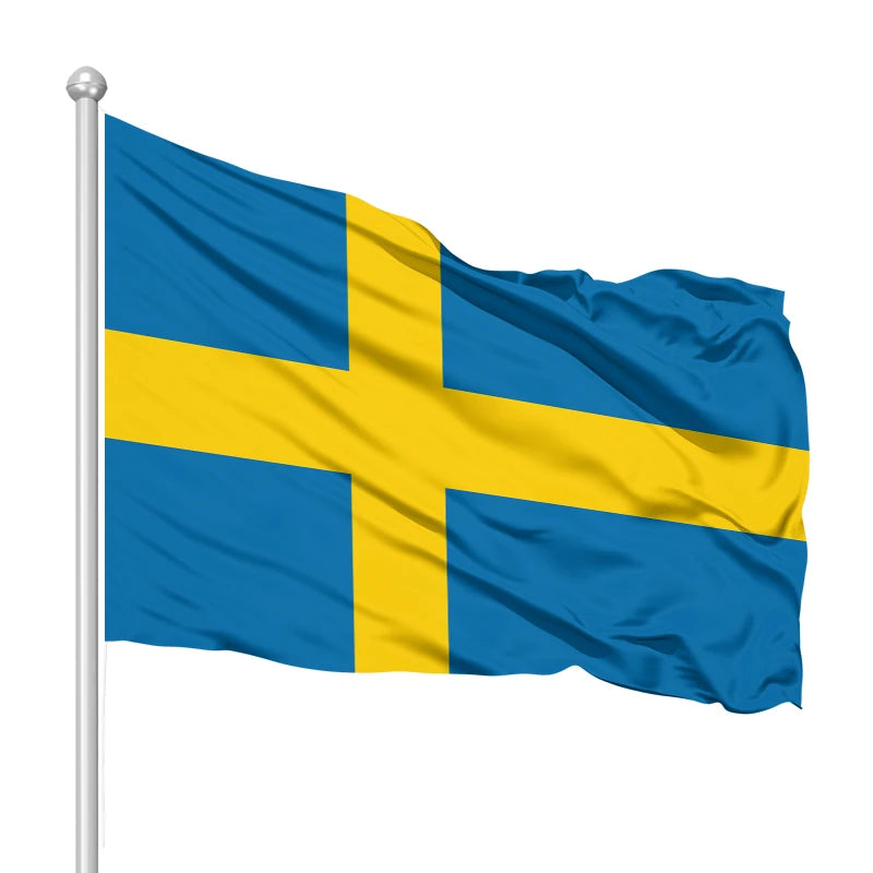 Factory Wholesale 3*5FT Swedish Flag Outdoor Screen Printing Flying Flag Customization