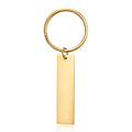 Silver Gold Rose Color Customized Logo Engraved Mirror Polished Stainless Steel Square Bar Keychains Blank AKISS Unisex