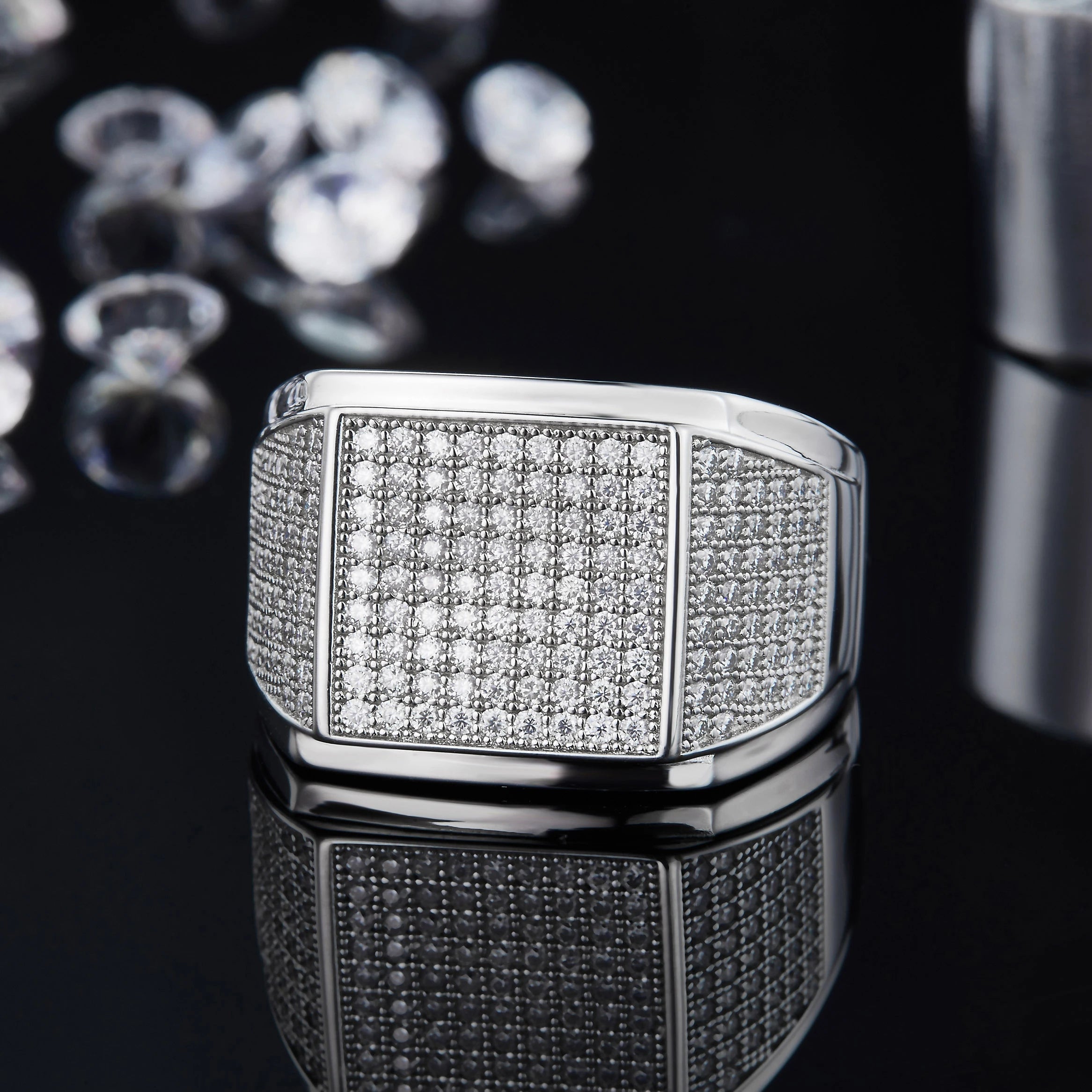 Abiding Jewelry Gold Plated 925 Sterling Silver Diamond Ring Direct Sales Wholesale Price Moissanite Ring Men Rings