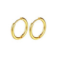 Popular Trendy 18K Gold Plated Stainless Steel Small Hollow Loop Hoop Stud Earrings