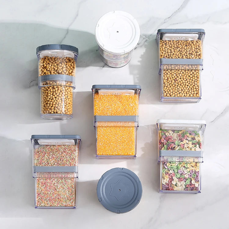 Sesame Wholesale Kitchen Air Tight Pantry Organization Storage Bins Scalable Plastic Food Storage & Container With Lids