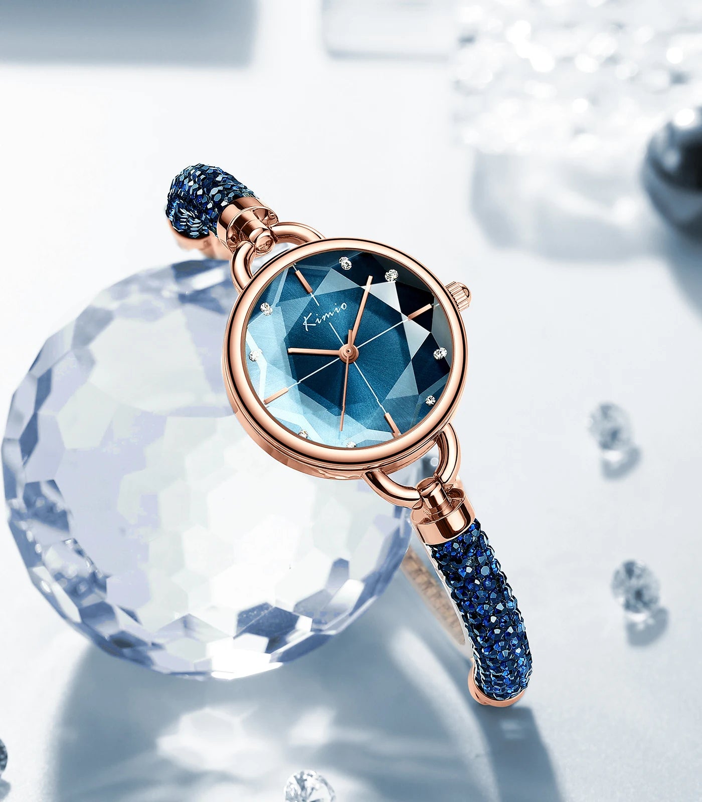 KIMIO Stainless Steel Women Waterproof Japan Quartz Crystal Bracelet Ladies Watch Relogio Feminino