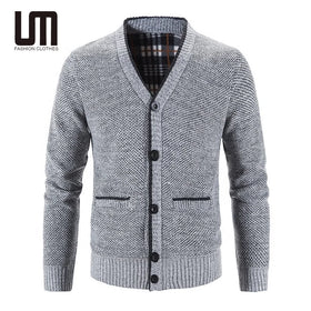 Liu Ming Clearance Sales Wholesale Winter Men Casual V Neck Cardigan Warm Plus Size Slim Fit Sweaters