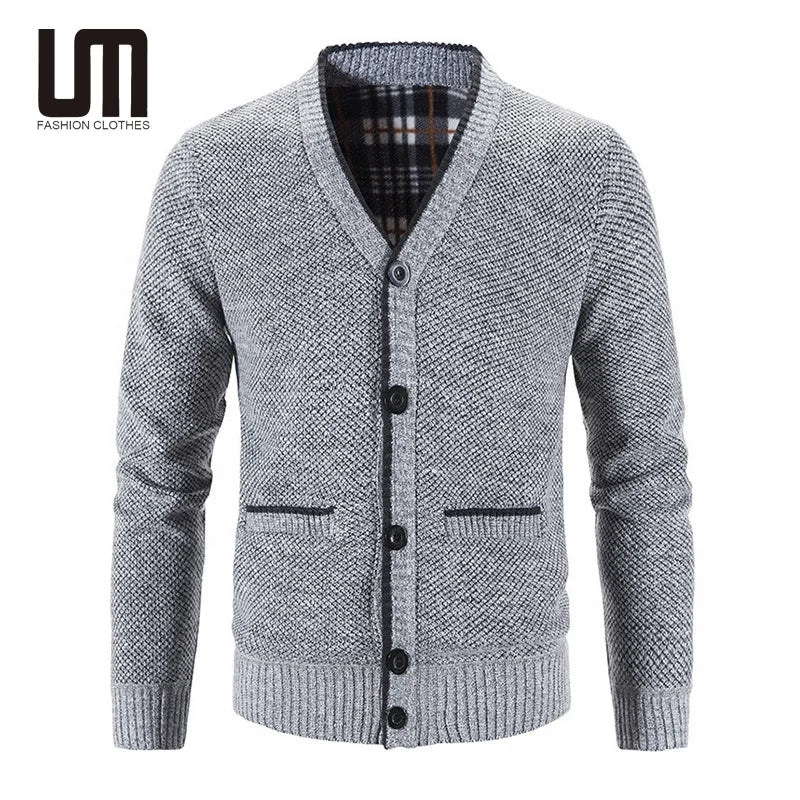 Liu Ming Clearance Sales Wholesale Winter Men Casual V Neck Cardigan Warm Plus Size Slim Fit Sweaters