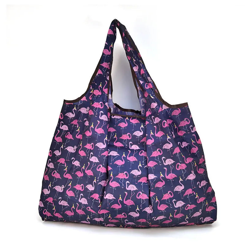 New Stock Eco-Friendly Custom Logo Printed Large Polyester Grocery Bags Reusable Foldable Shopping Tote Pouch Shopping Bags