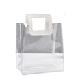 Plastic Square Portable Handbag Transparent PVC Gift Packaging Bag for Clothing Advertising Shopping Tote for Promotions