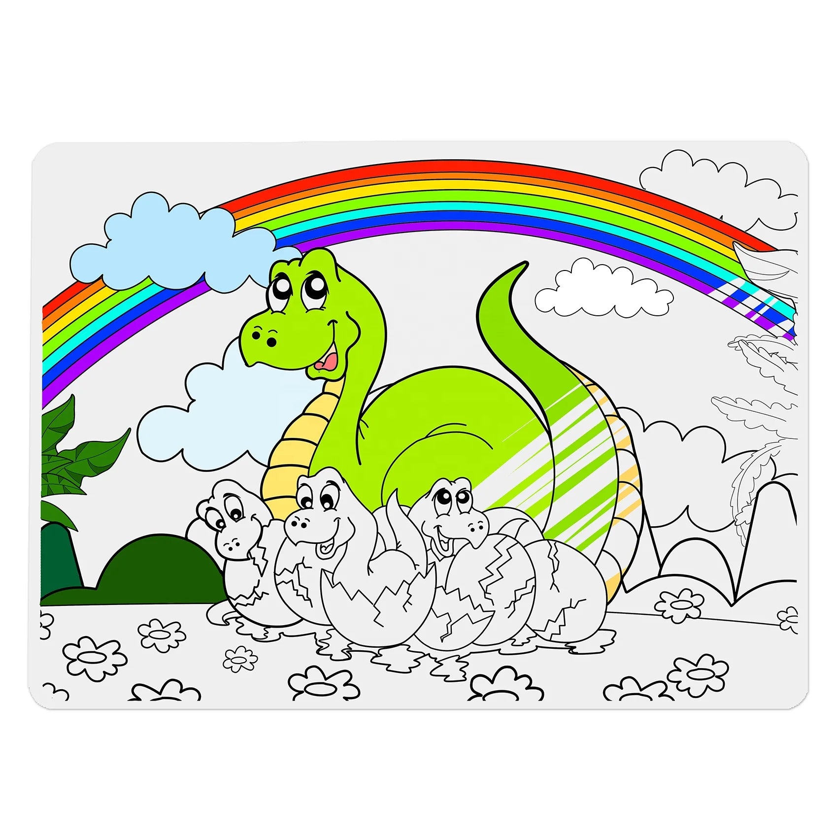 BPA Free Food Grade Silicone Drawing Mat Coloring Mat Dining Mat Reusable Wipe Clean for Kids School Kindergarten OEM ODM