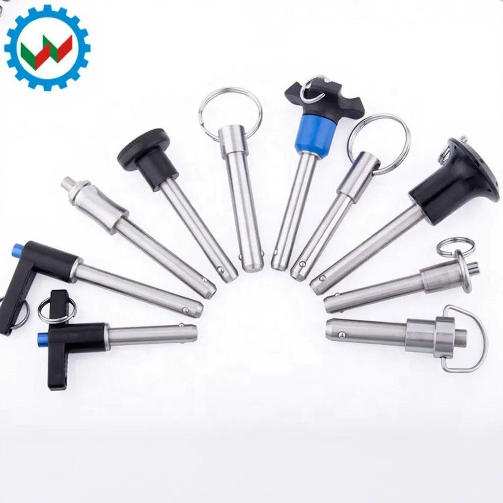 Veich Stainless Steel Shouldered Detent Pin with Pull Ring Handle and Ball Lock Design Quick-Release Pins Customizable Sizes