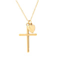 MECYLIFE Women Fashion Cross Necklace 18K Gold Jewelry Heart Necklace Stainless Steel Jewelry