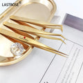 Private Label 45 90 Degree L Shape Fiber Tip Tweezers Eyelash Extension Tweezers Volume Lash Extension Tweezers