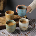 Hand Painted Household Tea Set Cuisine Tableware Teacup Water Tea Coffee Cups Pottery Arabic Coffee Cup Set