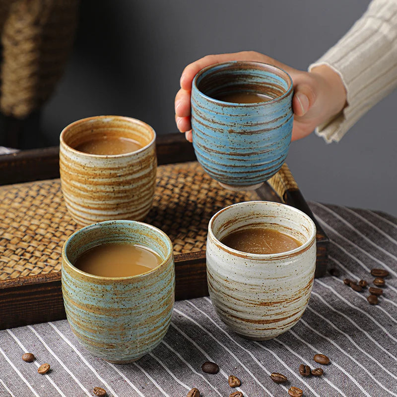 Hand Painted Household Tea Set Cuisine Tableware Teacup Water Tea Coffee Cups Pottery Arabic Coffee Cup Set