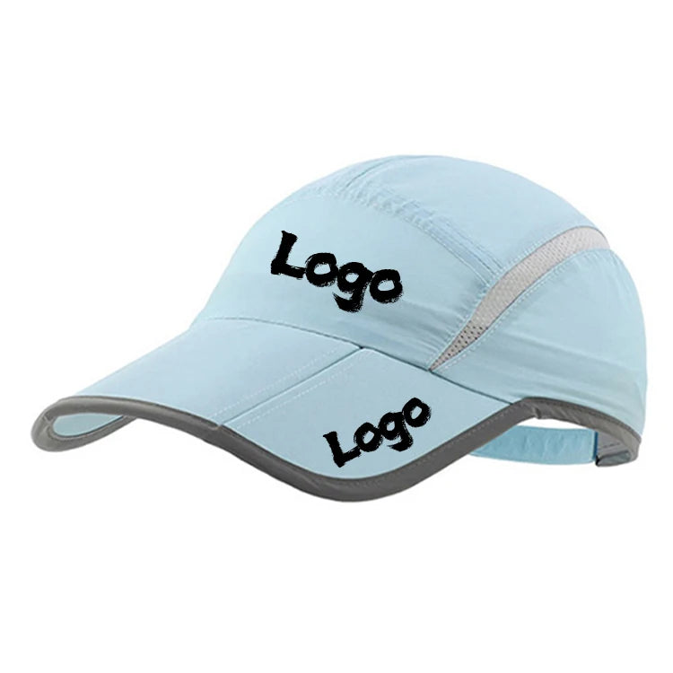 Custom Digital Printing Embroidered Logo Breathable Reflective Stripe Baseball Outdoor Running Sport Cap