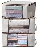 Home Basics Minimalist Foldable Storage Bag Underbed Quilt Blanket Organizer Dust & Moth Proof Quilt Storage for Home