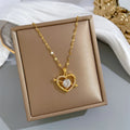 Wholesale Stainless Steel Korean Gift Crystal Diamond One Arrow Heart Piercing Pendant Necklace