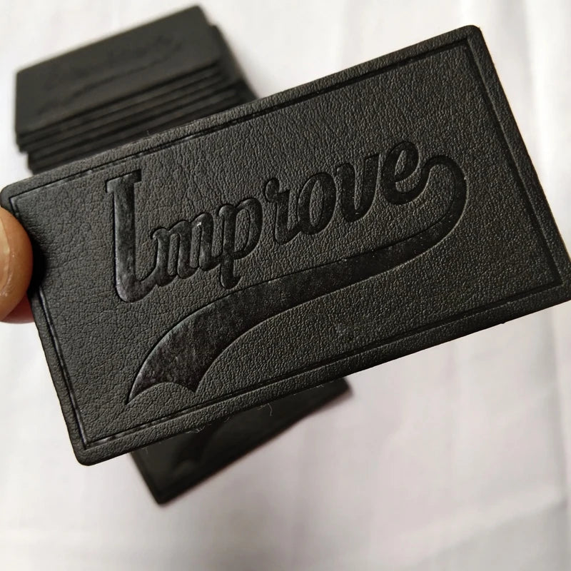Custom Fashion Sewing Jeans Label Leather Patch for Hat Logo Leather Tagsblack Garment Labels Printed Sustainable Die Cut
