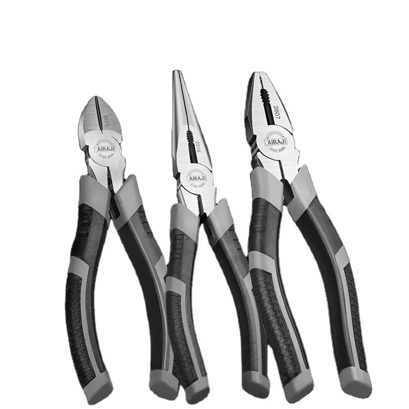 AIRAJ 8" Industrial Grade Long Nose Diagonal Pliers Set Multifunctional Chrome Vanadium Cutting Combination Pliers Customizable
