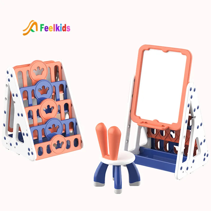 Feelkids Modern Foldable Plastic Bookcase & Storage Cabinet for Kids-Apartment & School Use Multifunctional Home Furniture