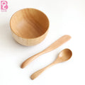 Beiqili Wooden Mask Bowl Set 3-in-1 DIY Facemask Mixing Tool Kit for Facial/Clay/Hair Masks Spatula Spoon