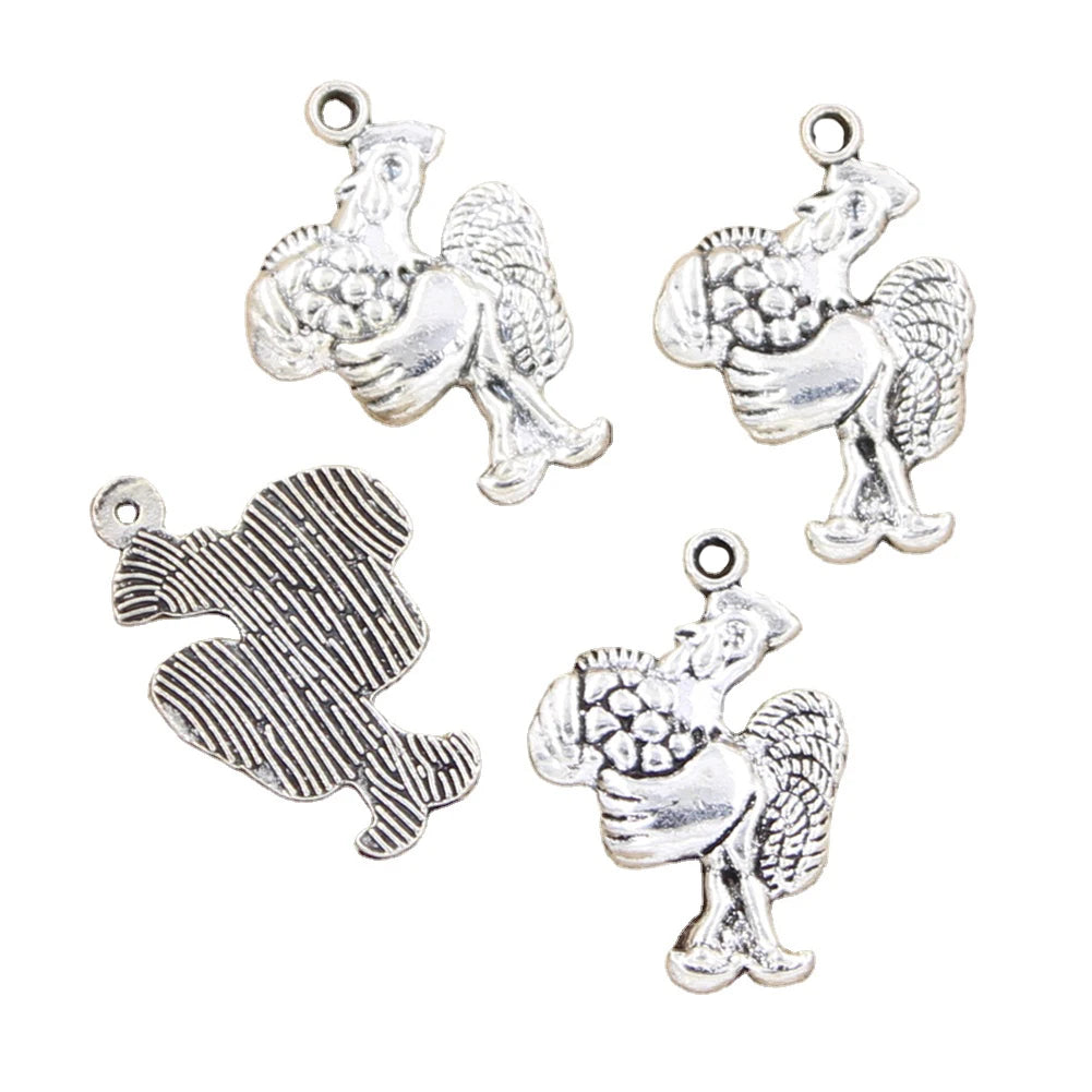 Charms Cock Rooster 23x15mm Tibetan Silver Color Pendants Antique Jewelry Making DIY Handmade Craft