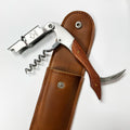 Classic Style Stainless Steel Custom Logo Bottle Opener Wooden Handle Wine Opener Waiter Bar Rosewood Corkscrew with Leather