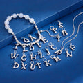 Wholesale 925 Sterling Silver Initial Cubic Zirconia Letter Pendant Accessories for Necklace Bracelet Charm Anklet Fine Jewelry