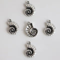 Antique Silver Snail Shell Swirl Round Charms Necklace Pendants for Diy Craft Making