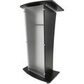 Modern Style Black Acrylic Bending Podium Simple Fashion Square Podium for Church Classroom Speech