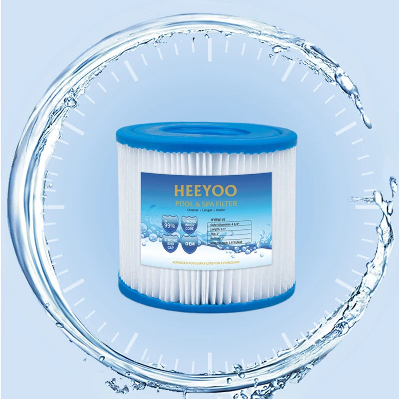 HEE YOO Custom Logo Purification Filter Cartridge for Spa and Hot Tub PP PPS Material Swimming Pool Water Filter for Pool SPA