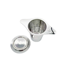 Customized Logo 304 Stainless Steel Double Handle Eco-Friendly Food Grade Fine Mesh Tea Infuser/Strainer/Filter Lid Loose Leaf