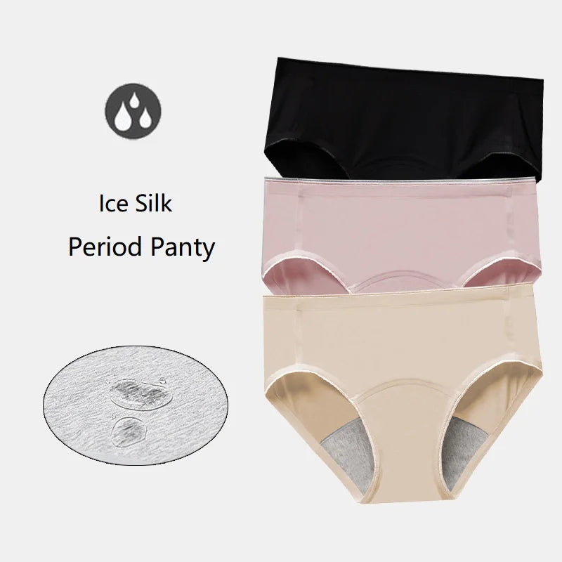 Leak Proof Menstrual Panties Prevent Leakag Best Periods Underwear High Waist Ice Silk Menstrual Period Panties