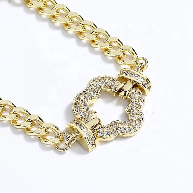 Charms Platinum Plated Stainless Steel Pendant Wedding 18K Gold Plated Fine Jewelry Gift for Women Necklace