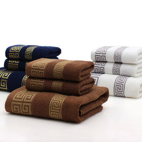 Luxury Chinese Style Hotel SPA Bath Towels 100% Egyptian Cotton Super Absorbent Dobby Woven Yarn Dyed Soft Face Towel Free