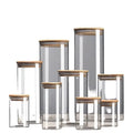 Kitchen Clear Food Storage Container Jar Airtight Glass Storage Jars With Bamboo Lids for Spaghetti Beans Flour Cereal Storage