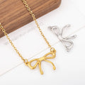 Valentine's Day Cute Stainless Steel Bowknot Pendant with Bilateral Hole for Wedding or Gift for Jewelry Necklace Making