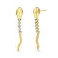 LOZRUNVE 925 Silver 18k Gold Fashion Prong Setting Diamond Long Snake Drop Earring Women