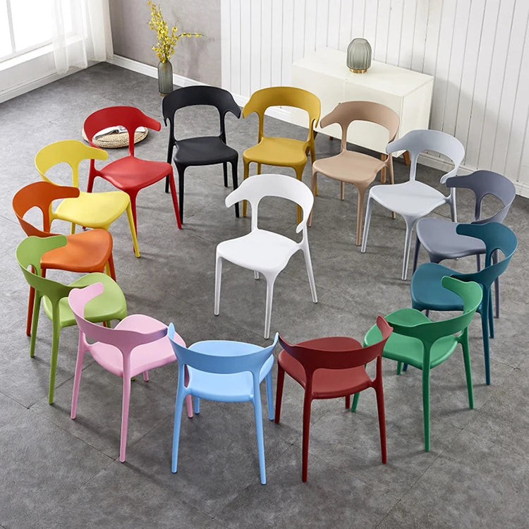 Minimalist Modern Best-selling Cheaper Adult Backrest Plastic Chair Nordic Dining Room Furniture Stackable Dining Chair