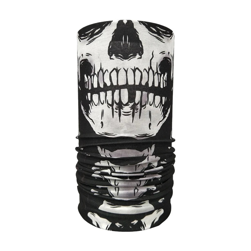Black Skulls Printed Seamless Tube Neck Gaiter Outdoor Bandana