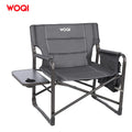 WOQI Portable Outdoor Traveling Fishing Beach Foldable Picnic Camping Aluminum Director Chair With Side Table Cooler Bag