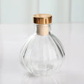 Empty Clear Round Pumpkin Shape Aromatherapy Reed Diffuser Fragrance Glass Bottle with Corks